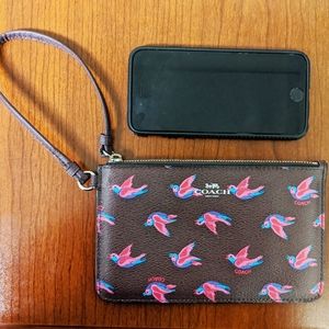 Authentic Coach Bird wristlet